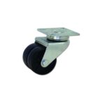 RUEDA GIRATORIA DOBLE ENGANCHE PLACA