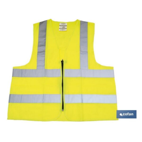 CHALECO SEGURIDAD ALTA VISIBILIDAD CON CREMALLERA AMARILLO T - L