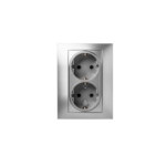 DOBLE TOMA DE CORRIENTE 16A COLOR PLATA